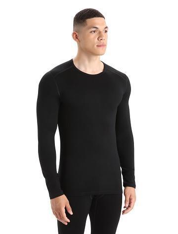 Black Icebreaker Merino 260 Tech Long Sleeve Crewe Thermal Top Men's Base Layers | AU 1398CTVE